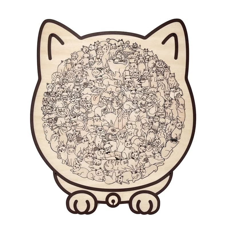 Wooden Cat Keepsake Puzzle