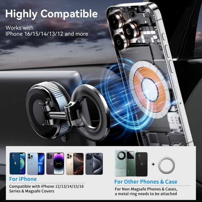 360ø Adjustable Foldable Magnetic Car Phone Mount