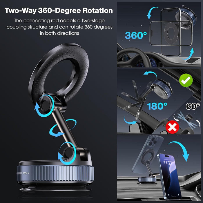 360ø Adjustable Foldable Magnetic Car Phone Mount