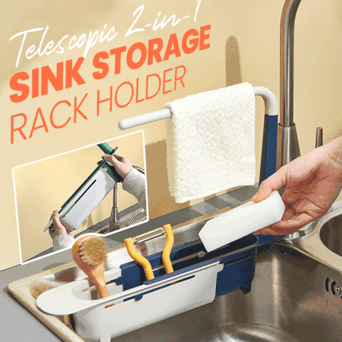 Telescopic 2-in-1 Sink Storage Rack Holder