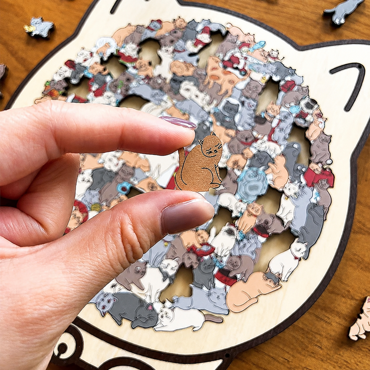 Wooden Cat Keepsake Puzzle