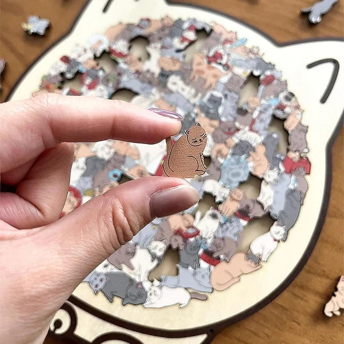Wooden Cat Keepsake Puzzle