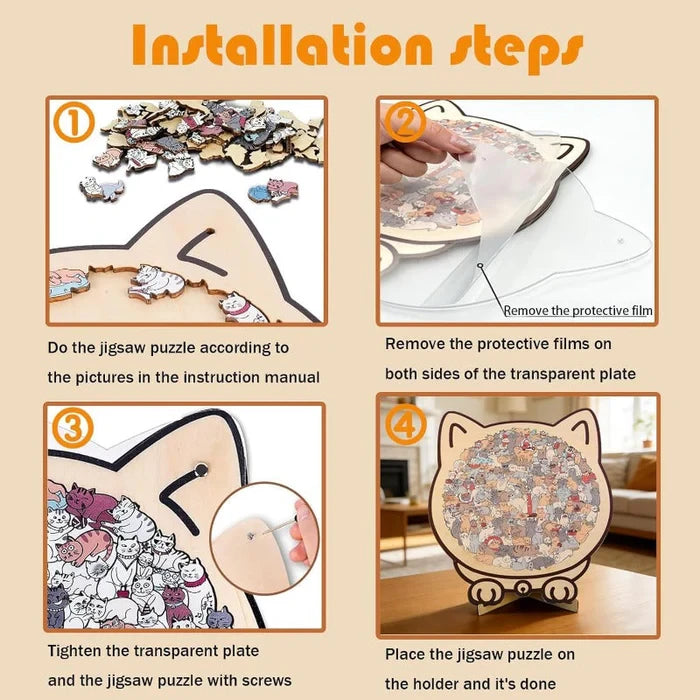 Wooden Cat Keepsake Puzzle