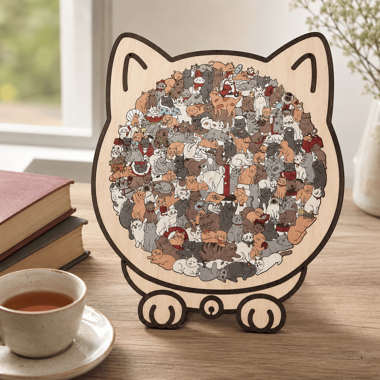 Wooden Cat Keepsake Puzzle