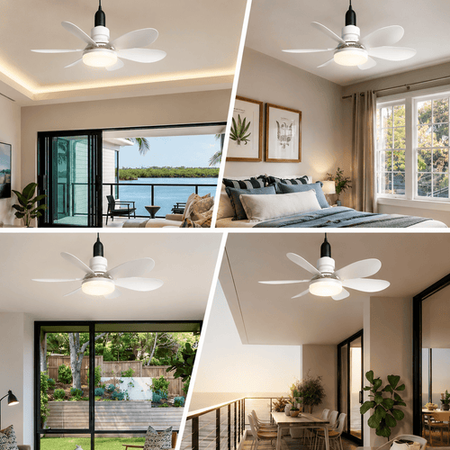 40W LED Ceiling Fan Light with Remote Control | E27 Socket + Free B22 Adapter