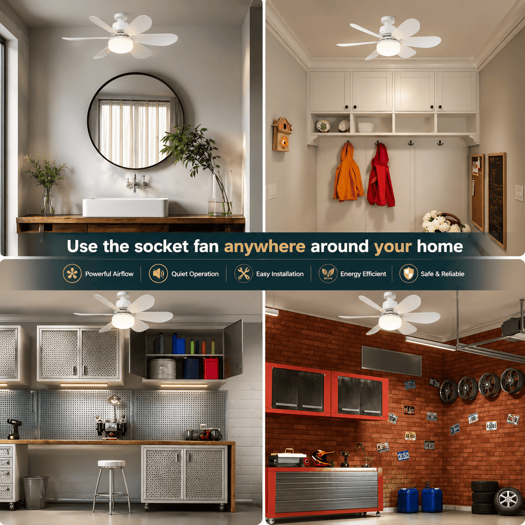 40W LED Ceiling Fan Light with Remote Control | E27 Socket + Free B22 Adapter