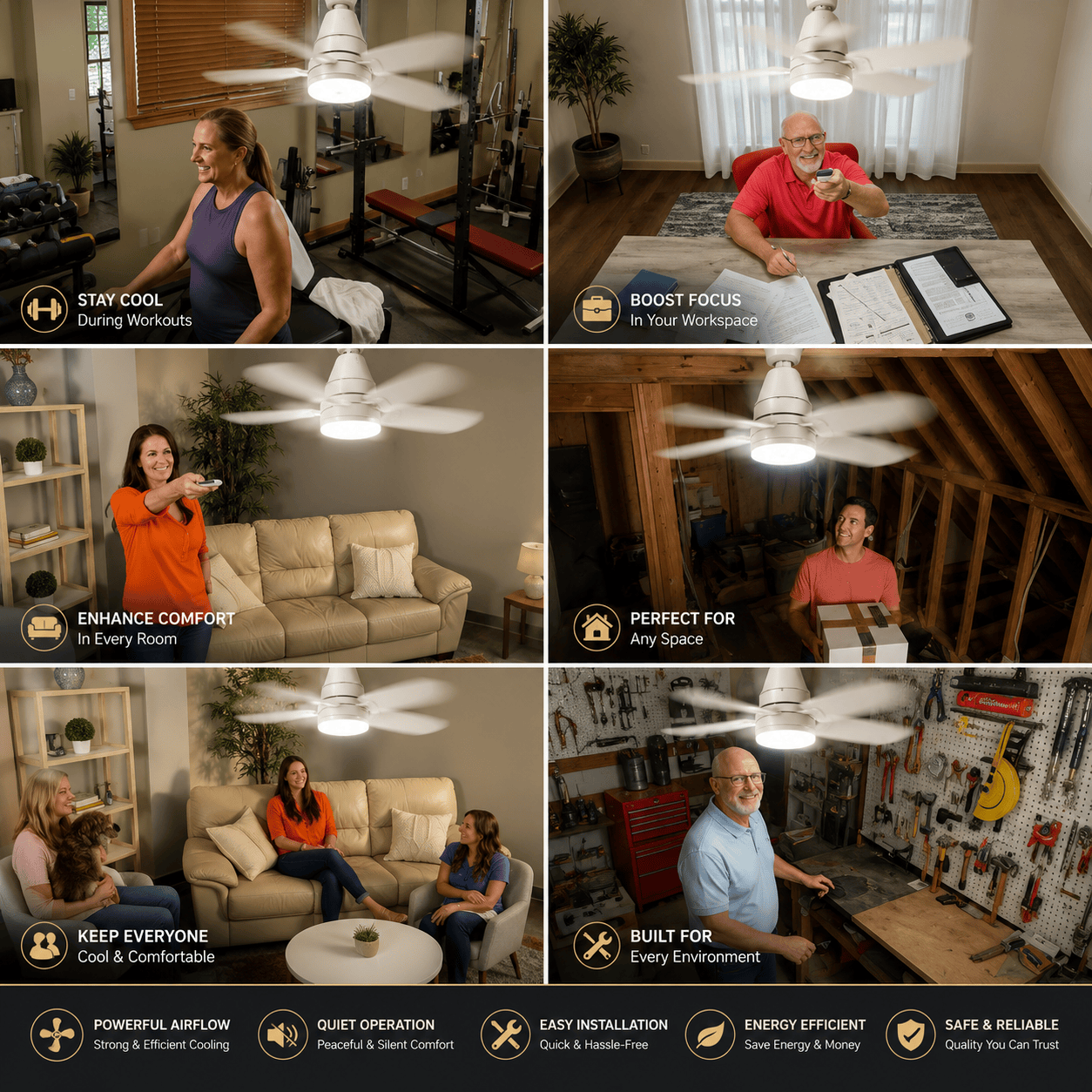 40W LED Ceiling Fan Light with Remote Control | E27 Socket + Free B22 Adapter