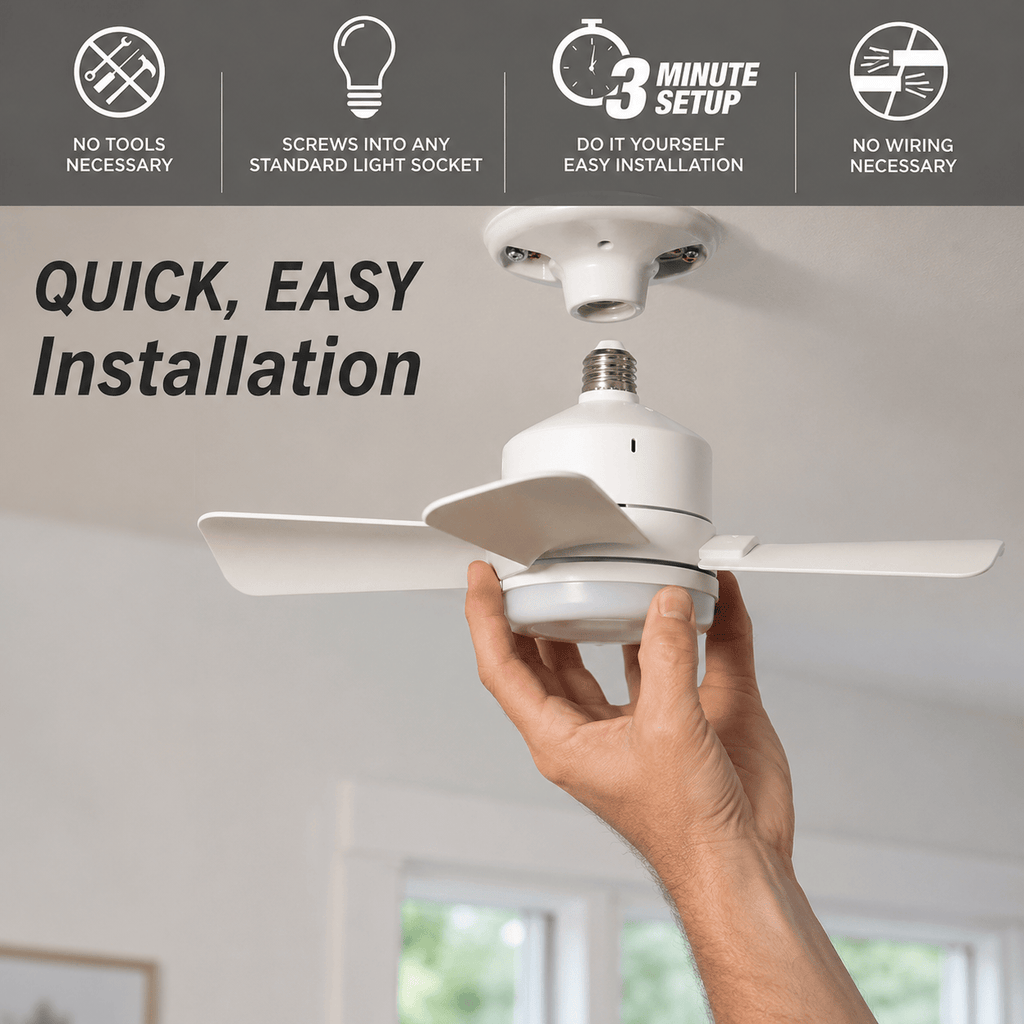 40W LED Ceiling Fan Light with Remote Control | E27 Socket + Free B22 Adapter