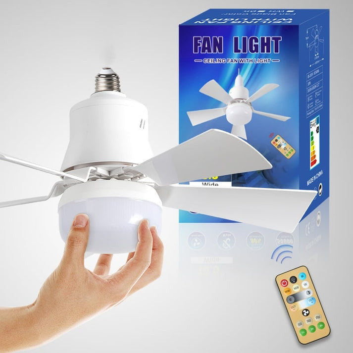 40W LED Ceiling Fan Light with Remote Control | E27 Socket + Free B22 Adapter