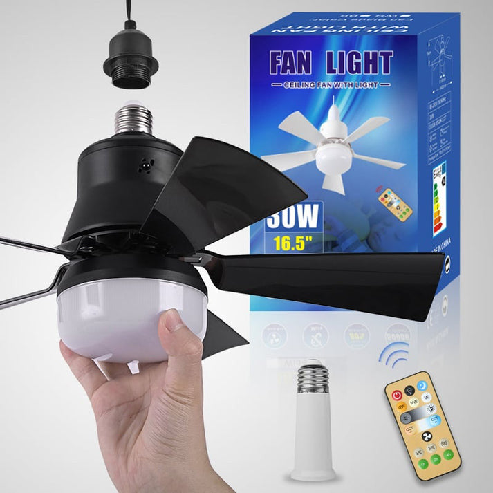 40W LED Ceiling Fan Light with Remote Control | E27 Socket + Free B22 Adapter