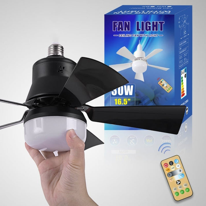 40W LED Ceiling Fan Light with Remote Control | E27 Socket + Free B22 Adapter