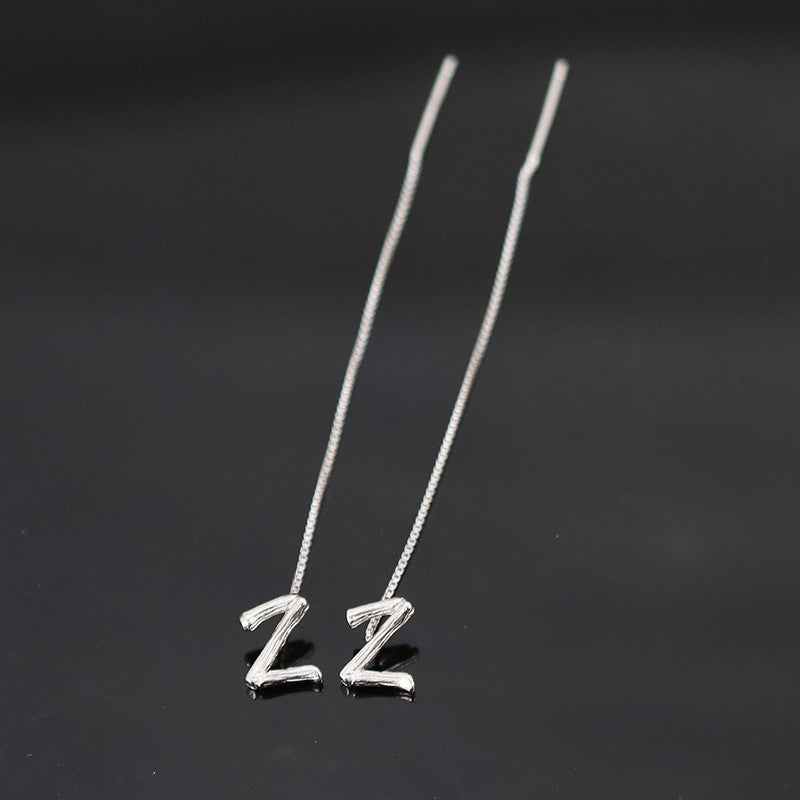 Shiny Alphabet Earrings (Pair)