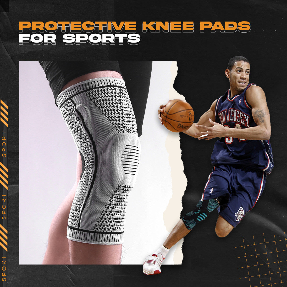 Silicone Full Knee Brace Strap Patella Medial Support