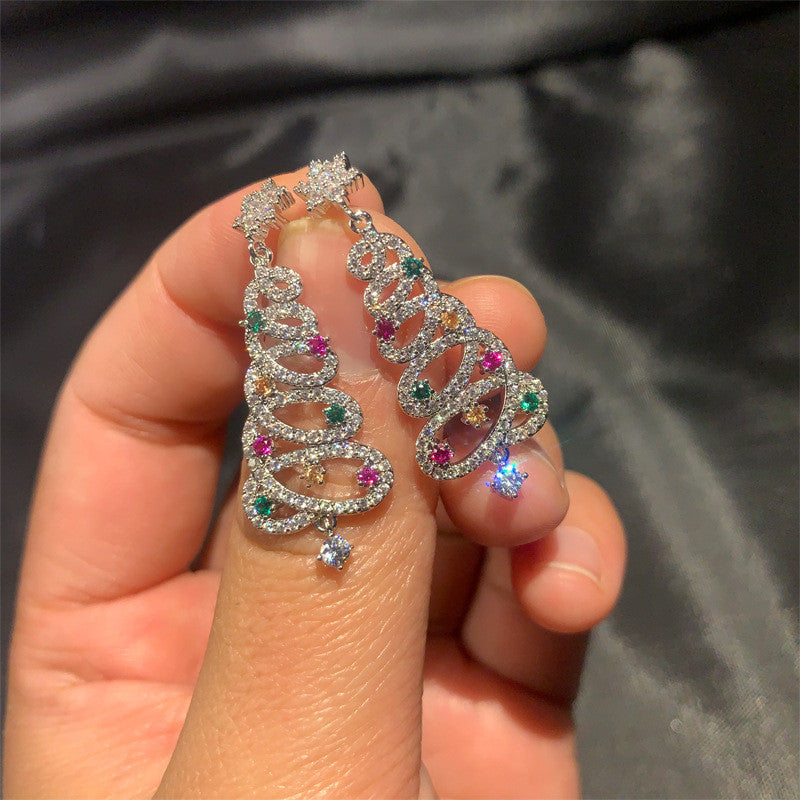 Sparkling Christmas Tree Earrings