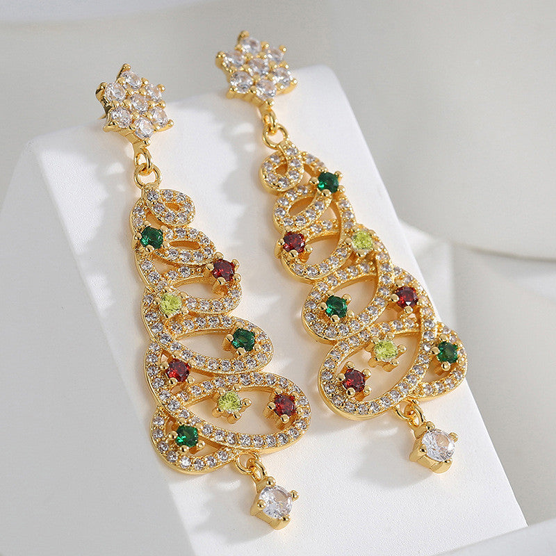 Sparkling Christmas Tree Earrings